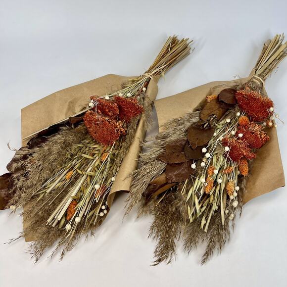 Dried Flower Bouquet Pampas Grain Celosia Yarrow Gift Home Decor 2 Bundles - Picture 5 of 8